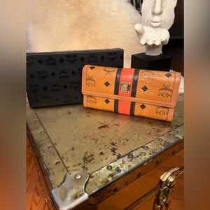 MCM Multicolor Visetos Coated Canvas and Leather Trifold Wallet Limited Edition